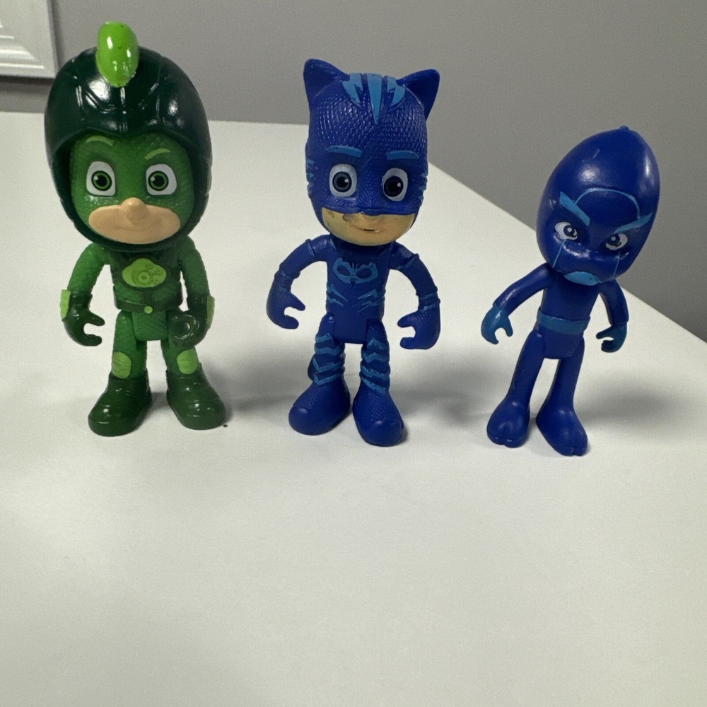 PJ Masks Figures Disney Jr. Action 3" Figures Toy Lot of 3 Gekko Cat-boy